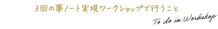 3回の夢ノート実現ワークショップで行うこと